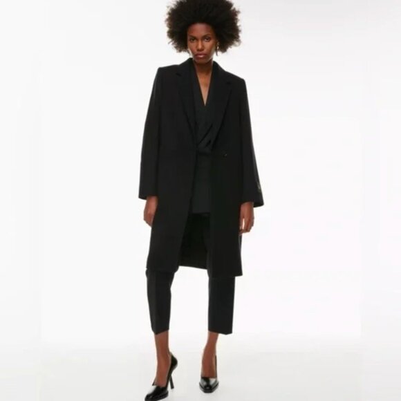 Aritzia Babaton STEDMAN COAT in Sherringbone [Black] L - Picture 1 of 8